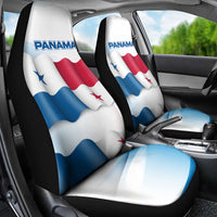 Panama Waving Flag Design Car Seat Cover with Red Blue Stars and National Color Pattern - Wonder Print Shop
