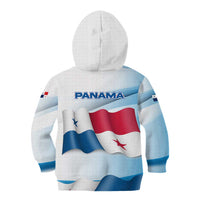 Panama Waving Flag Design Kid Hoodie with Red Blue Stars and National Color Pattern - Wonder Print Shop