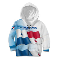 Panama Waving Flag Design Kid Hoodie with Red Blue Stars and National Color Pattern - Wonder Print Shop