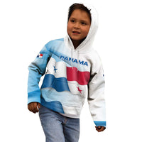 Panama Waving Flag Design Kid Hoodie with Red Blue Stars and National Color Pattern - Wonder Print Shop