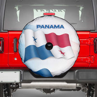 Panama Waving Flag Design Spare Tire Cover with Red Blue Stars and National Color Pattern - Wonder Print Shop