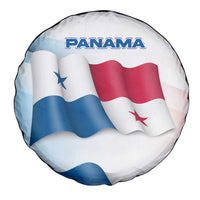 Panama Waving Flag Design Spare Tire Cover with Red Blue Stars and National Color Pattern - Wonder Print Shop