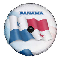 Panama Waving Flag Design Spare Tire Cover with Red Blue Stars and National Color Pattern - Wonder Print Shop