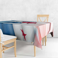 Panama Waving Flag Design Tablecloth with Red Blue Stars and National Color Pattern - Wonder Print Shop