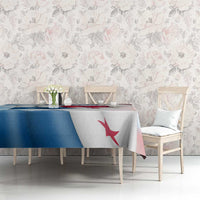 Panama Waving Flag Design Tablecloth with Red Blue Stars and National Color Pattern - Wonder Print Shop