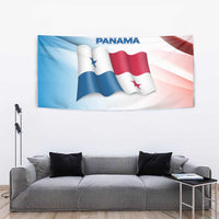 Panama Waving Flag Design Tapestry with Red Blue Stars and National Color Pattern - Wonder Print Shop