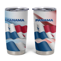 Panama Waving Flag Design Tumbler Cup with Red Blue Stars and National Color Pattern - Wonder Print Shop