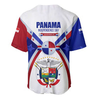 Panama Independence Day Baseball Jersey with National Coat of Arms and Red Blue Star Design - Wonder Print Shop