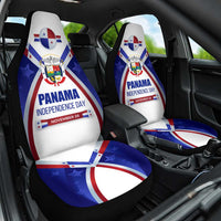 Panama Independence Day Car Seat Cover with National Coat of Arms and Red Blue Star Design - Wonder Print Shop