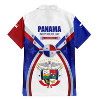 Panama Independence Day Family Matching Mermaid Dress and Hawaiian Shirt with National Coat of Arms and Red Blue Star Design - Wonder Print Shop