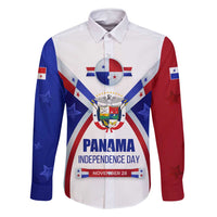 Panama Independence Day Family Matching Mermaid Dress and Hawaiian Shirt with National Coat of Arms and Red Blue Star Design - Wonder Print Shop