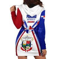 Panama Independence Day Hoodie Dress with National Coat of Arms and Red Blue Star Design - Wonder Print Shop