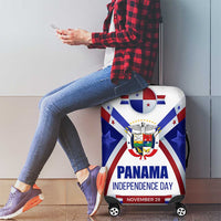 Panama Independence Day Luggage Cover with National Coat of Arms and Red Blue Star Design - Wonder Print Shop