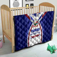 Panama Independence Day Quilt with National Coat of Arms and Red Blue Star Design - Wonder Print Shop