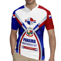 Panama Independence Day Rugby Jersey with National Coat of Arms and Red Blue Star Design - Wonder Print Shop