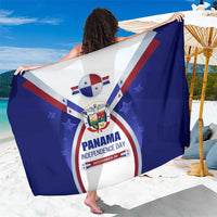 Panama Independence Day Sarong with National Coat of Arms and Red Blue Star Design - Wonder Print Shop