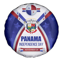 Panama Independence Day Spare Tire Cover with National Coat of Arms and Red Blue Star Design - Wonder Print Shop