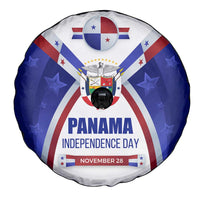 Panama Independence Day Spare Tire Cover with National Coat of Arms and Red Blue Star Design - Wonder Print Shop