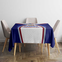 Panama Independence Day Tablecloth with National Coat of Arms and Red Blue Star Design - Wonder Print Shop