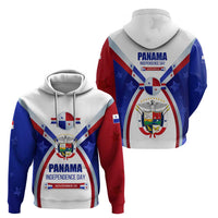 Panama Independence Day Zip Hoodie with National Coat of Arms and Red Blue Star Design - Wonder Print Shop