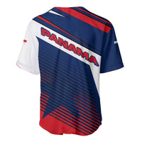 Panama Diagonal Stripe Design Baseball Jersey with Bold Red Blue Star and Flag Accents - Wonder Print Shop