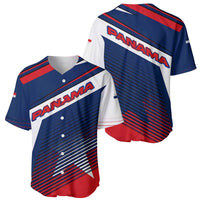 Panama Diagonal Stripe Design Baseball Jersey with Bold Red Blue Star and Flag Accents - Wonder Print Shop