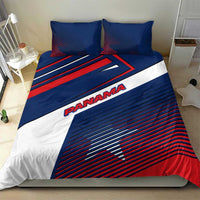 Panama Diagonal Stripe Design Bedding Set with Bold Red Blue Star and Flag Accents - Wonder Print Shop