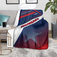 Panama Diagonal Stripe Design Blanket with Bold Red Blue Star and Flag Accents - Wonder Print Shop