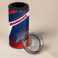 Panama Diagonal Stripe Design 4 in 1 Can Cooler Tumbler with Bold Red Blue Star and Flag Accents - Wonder Print Shop