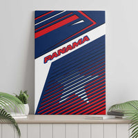 Panama Diagonal Stripe Design Canvas Wall Art with Bold Red Blue Star and Flag Accents - Wonder Print Shop
