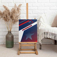 Panama Diagonal Stripe Design Canvas Wall Art with Bold Red Blue Star and Flag Accents - Wonder Print Shop