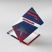 Panama Diagonal Stripe Design Canvas Wall Art with Bold Red Blue Star and Flag Accents - Wonder Print Shop