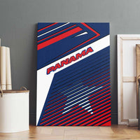 Panama Diagonal Stripe Design Canvas Wall Art with Bold Red Blue Star and Flag Accents - Wonder Print Shop