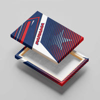 Panama Diagonal Stripe Design Canvas Wall Art with Bold Red Blue Star and Flag Accents - Wonder Print Shop