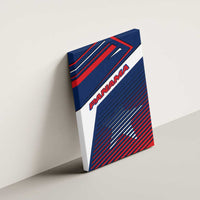 Panama Diagonal Stripe Design Canvas Wall Art with Bold Red Blue Star and Flag Accents - Wonder Print Shop