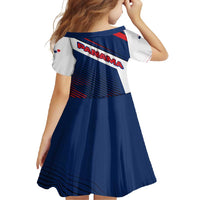 Panama Diagonal Stripe Design Family Matching Off Shoulder Maxi Dress and Hawaiian Shirt with Bold Red Blue Star and Flag Accents - Wonder Print Shop