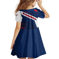 Panama Diagonal Stripe Design Family Matching Summer Maxi Dress and Hawaiian Shirt with Bold Red Blue Star and Flag Accents - Wonder Print Shop