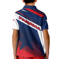 Panama Diagonal Stripe Design Kid Polo Shirt with Bold Red Blue Star and Flag Accents - Wonder Print Shop