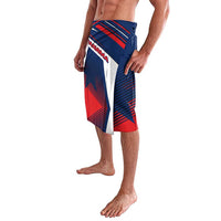 Panama Diagonal Stripe Design Lavalava with Bold Red Blue Star and Flag Accents - Wonder Print Shop
