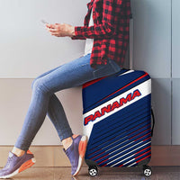 Panama Diagonal Stripe Design Luggage Cover with Bold Red Blue Star and Flag Accents - Wonder Print Shop