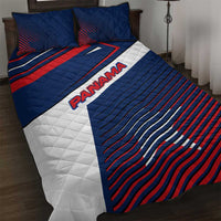 Panama Diagonal Stripe Design Quilt Bed Set with Bold Red Blue Star and Flag Accents - Wonder Print Shop