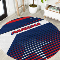 Panama Diagonal Stripe Design Round Carpet with Bold Red Blue Star and Flag Accents - Wonder Print Shop