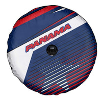 Panama Diagonal Stripe Design Spare Tire Cover with Bold Red Blue Star and Flag Accents - Wonder Print Shop