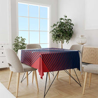 Panama Diagonal Stripe Design Tablecloth with Bold Red Blue Star and Flag Accents - Wonder Print Shop