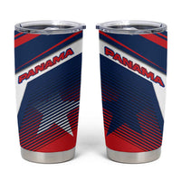 Panama Diagonal Stripe Design Tumbler Cup with Bold Red Blue Star and Flag Accents - Wonder Print Shop