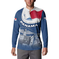 Panama National Flag Button Sweatshirt with Canal Symbolism and Puente del Mundo Motto Design - Wonder Print Shop