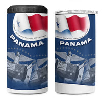 Panama National Flag 4 in 1 Can Cooler Tumbler with Canal Symbolism and Puente del Mundo Motto Design - Wonder Print Shop