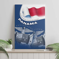 Panama National Flag Canvas Wall Art with Canal Symbolism and Puente del Mundo Motto Design - Wonder Print Shop