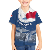 Panama National Flag Family Matching Summer Maxi Dress and Hawaiian Shirt with Canal Symbolism and Puente del Mundo Motto Design - Wonder Print Shop