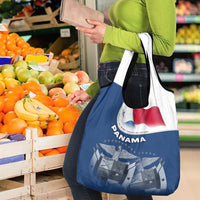 Panama National Flag Grocery Bag with Canal Symbolism and Puente del Mundo Motto Design - Wonder Print Shop